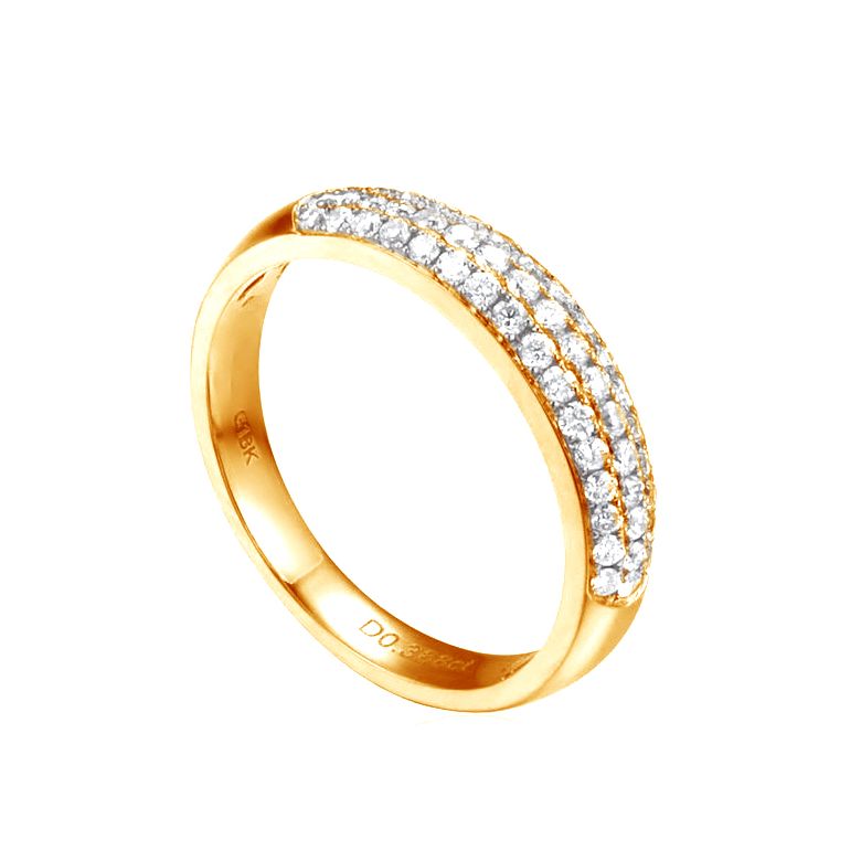 Fede Nuziale Bombata Bérénice - Oro Giallo 18kt & Diamanti - 1