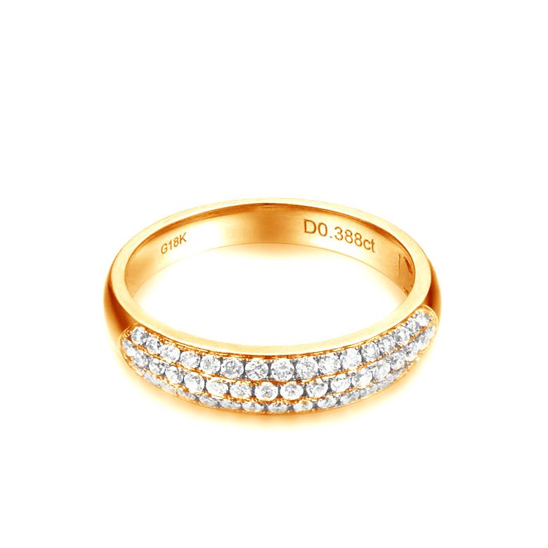 Fede Nuziale Bombata Bérénice - Oro Giallo 18kt & Diamanti - 3