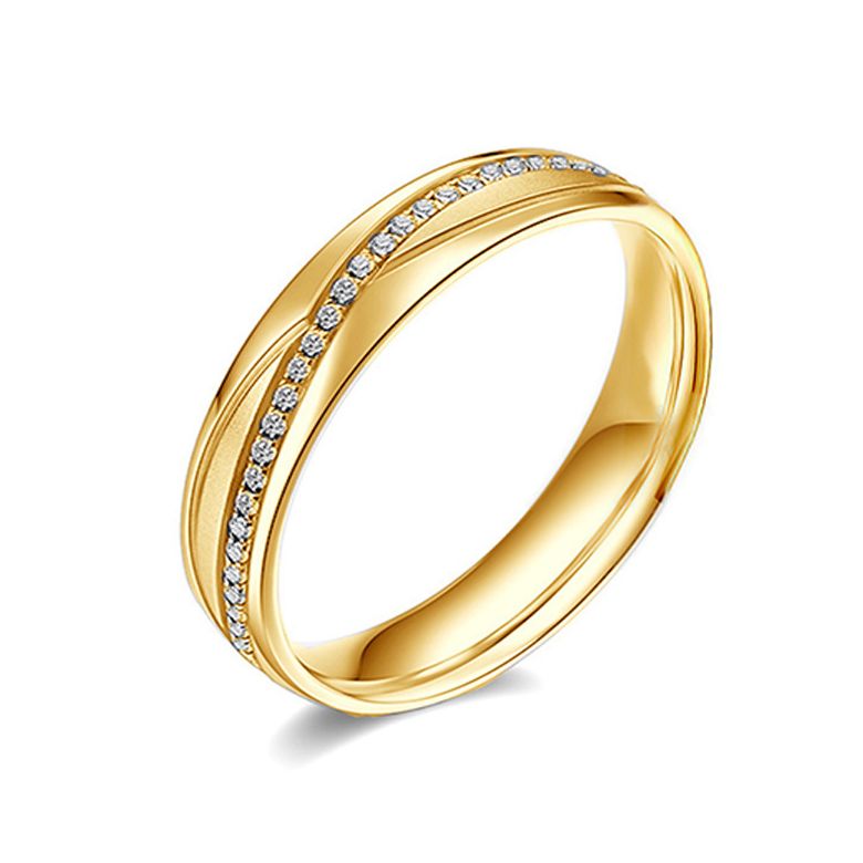 Fede Nuziale Donna Étreintes Infinies - Oro Giallo, Diamanti - 1