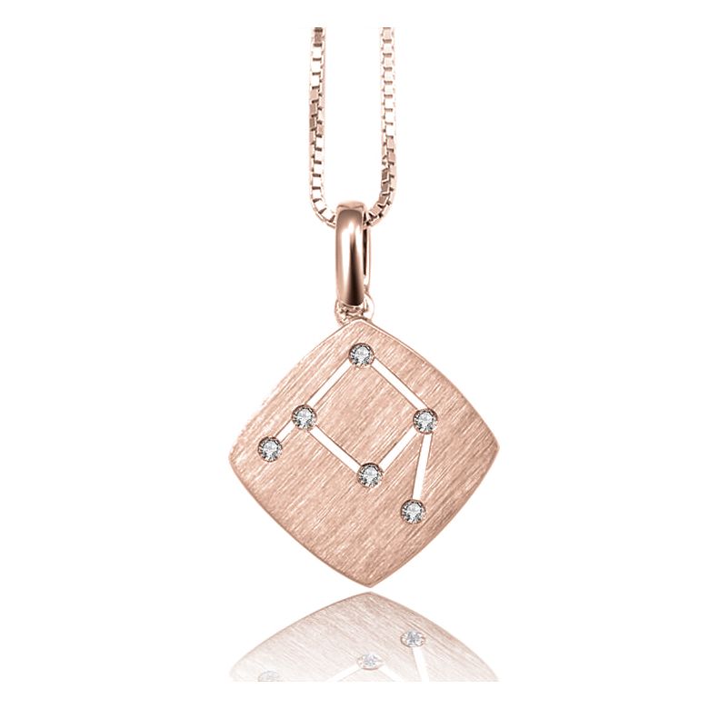 Ciondolo astrologico - Costellazione della bilancia - Oro rosa, diamanti  - 1