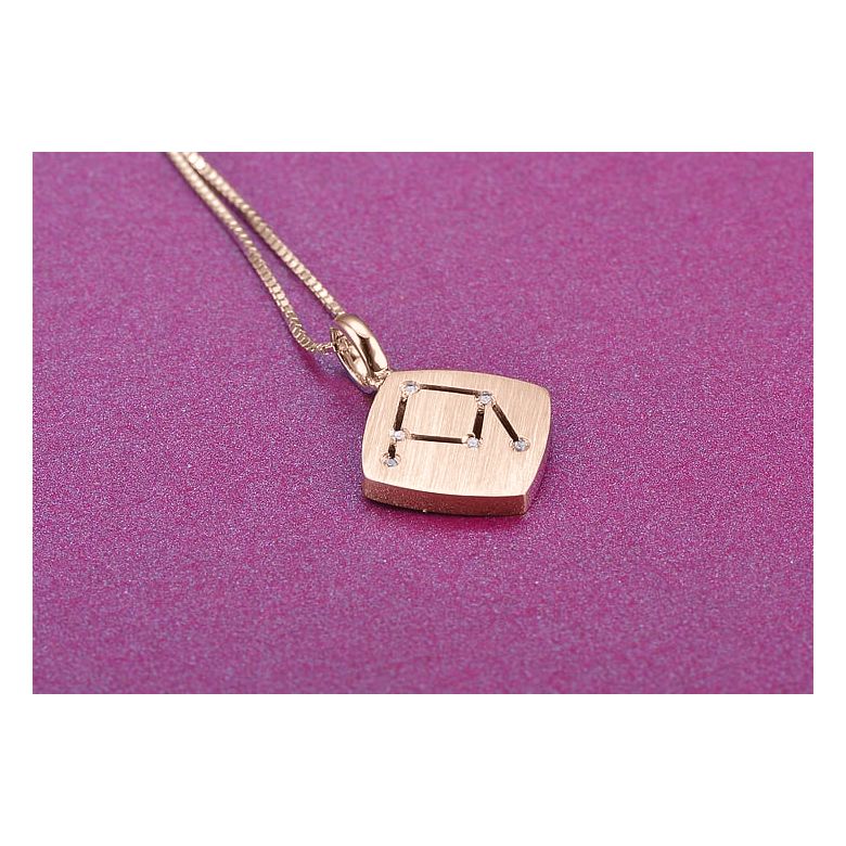 Ciondolo astrologico - Costellazione della bilancia - Oro rosa, diamanti  - 2