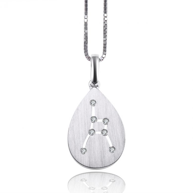 Ciondolo astrologico - Costellazione del cancro - Oro bianco, diamanti - 1