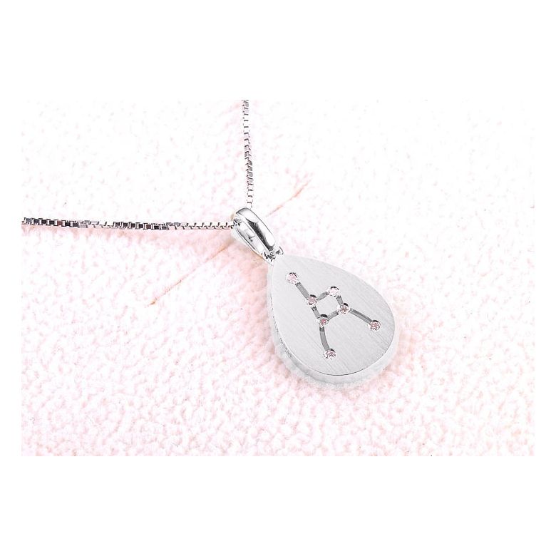 Ciondolo astrologico - Costellazione del cancro - Oro bianco, diamanti - 5