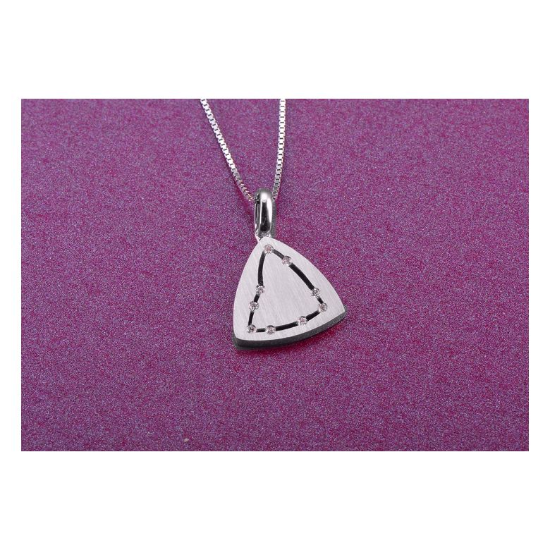 Ciondolo astrologico - Costellazione del capricorno - Oro bianco, diamanti - 2