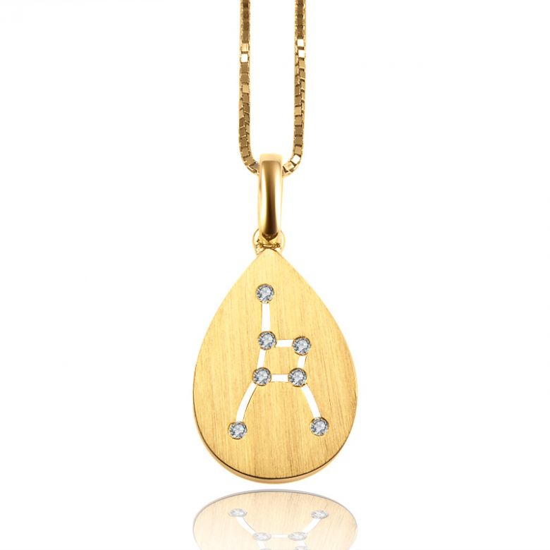 Ciondolo astrologico - Costellazione del cancro - Oro giallo, diamanti - 1