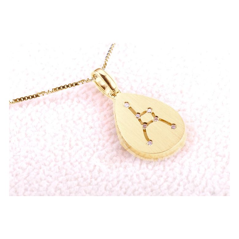 Ciondolo astrologico - Costellazione del cancro - Oro giallo, diamanti - 2