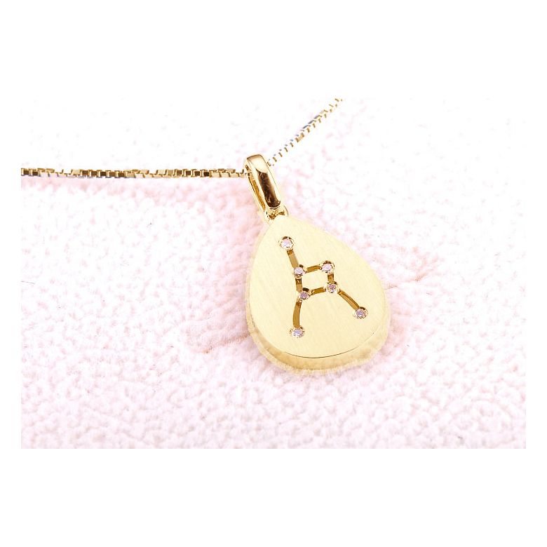 Ciondolo astrologico - Costellazione del cancro - Oro giallo, diamanti - 3