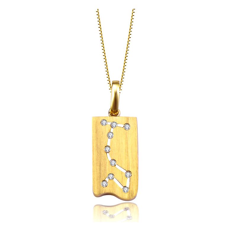 Ciondolo astrologico - Costellazione dello scorpione - Oro giallo, diamanti - 2