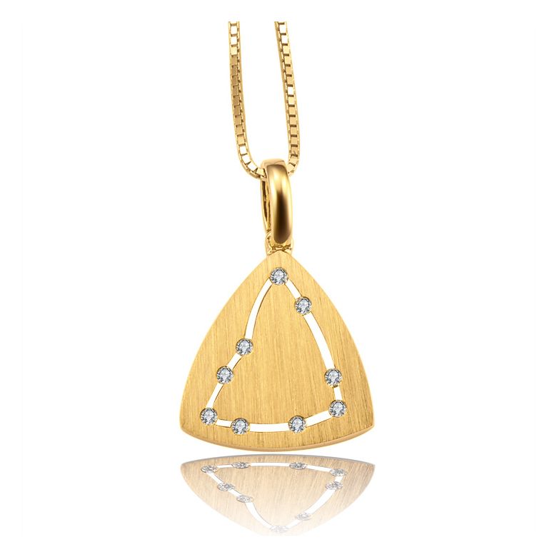 Ciondolo astrologico - Costellazione del capricorno - Oro giallo, diamanti - 1
