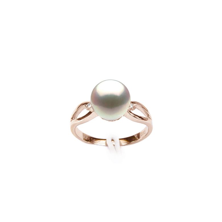 Anello Hanaé - Oro Rosa, Diamanti e Perla Akoya - 1