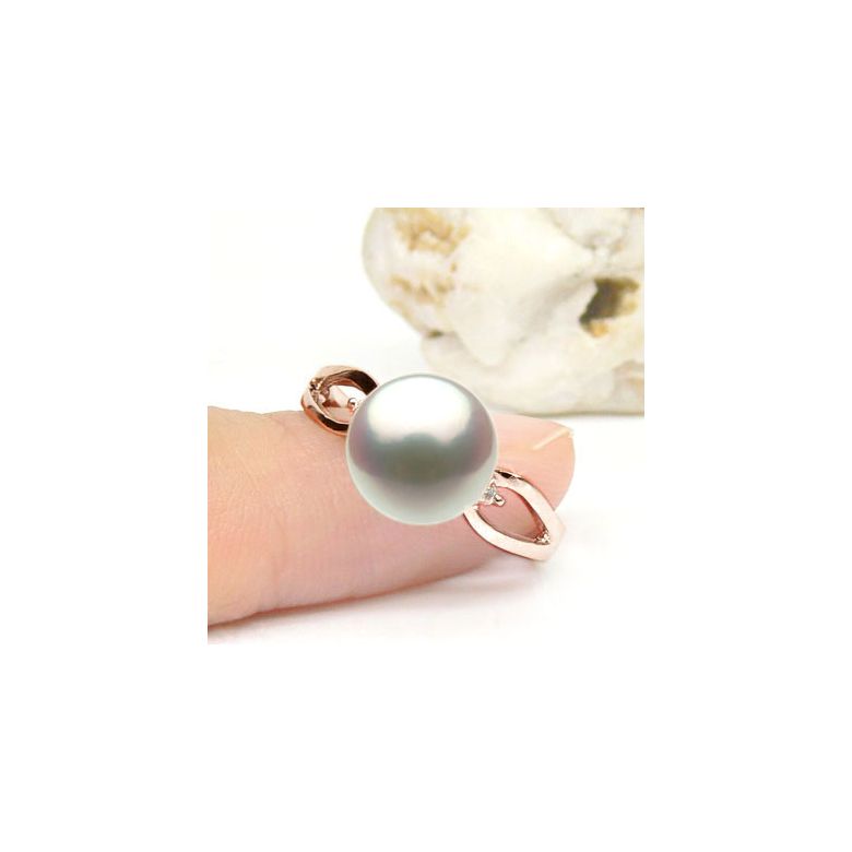 Anello Hanaé - Oro Rosa, Diamanti e Perla Akoya - 4