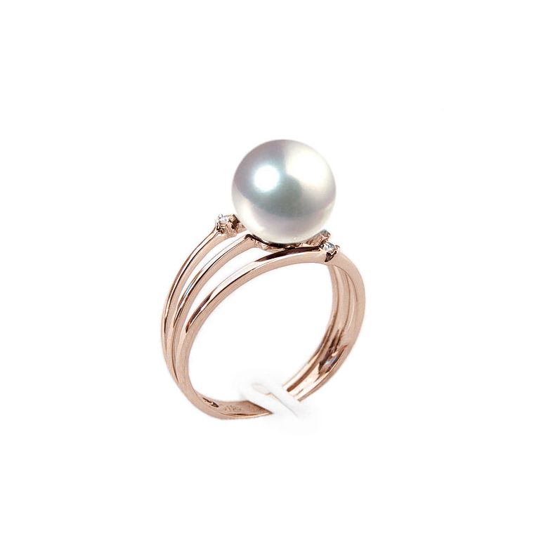 Anello Momo - Oro Rosa e Perla Akoya Giappone - 1