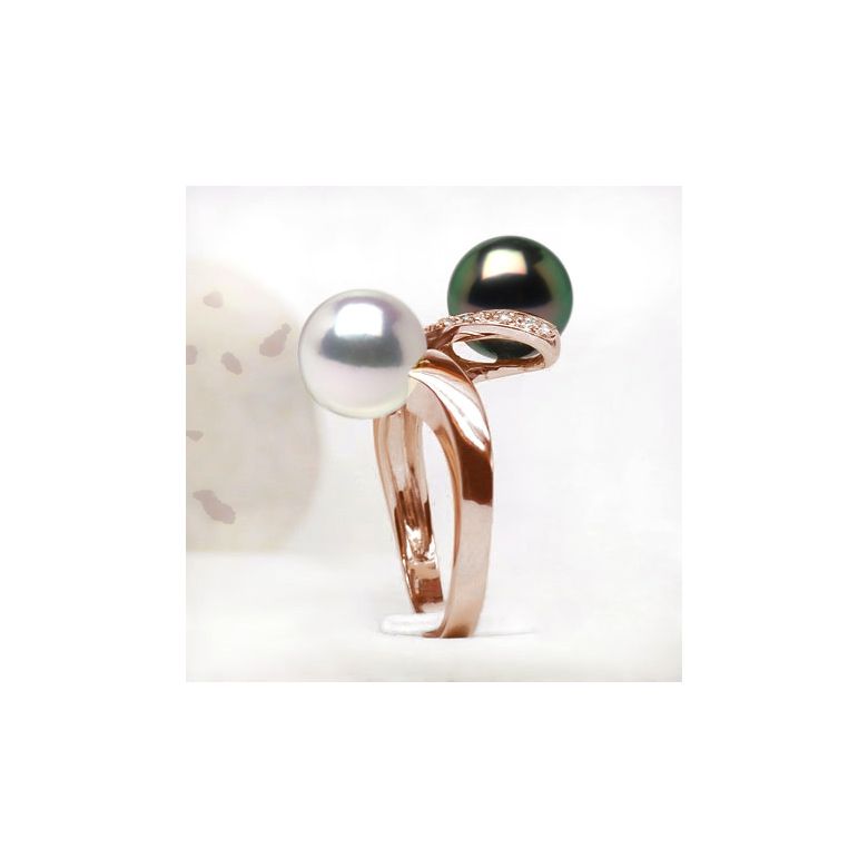 Anello Florina - Oro Rosa, Perla Akoya & di Tahiti - 3