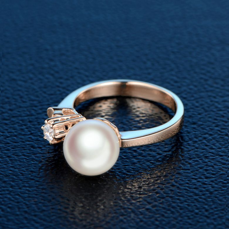 Anello De Yuo - Oro Rosa, Diamante e Perla Akoya - 3