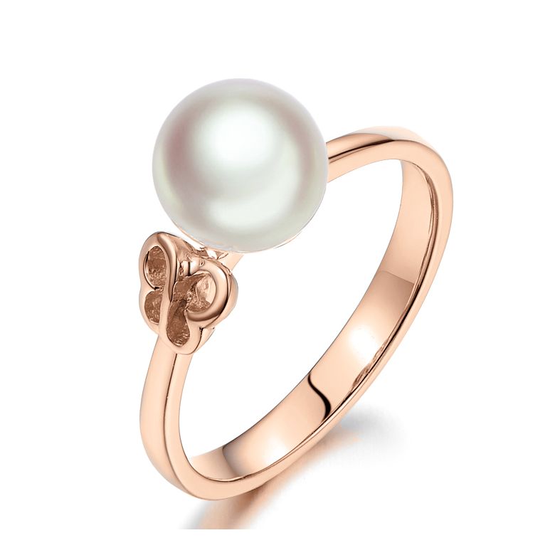 Anello Farfalla - Oro Rosa e Perla Akoya - 1
