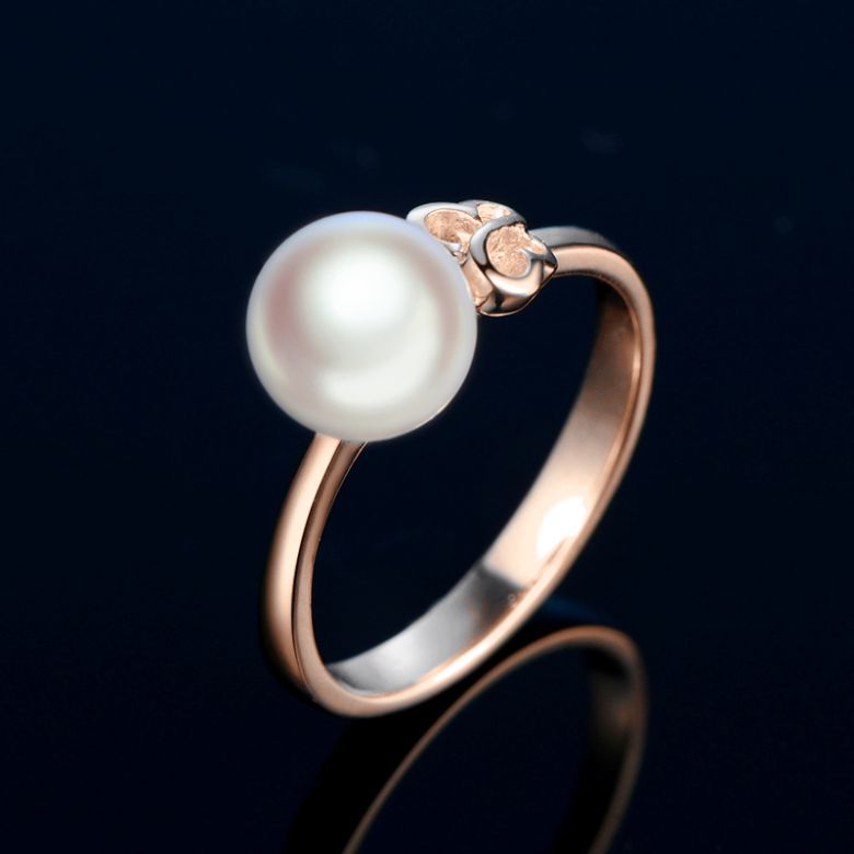 Anello Farfalla - Oro Rosa e Perla Akoya - 2