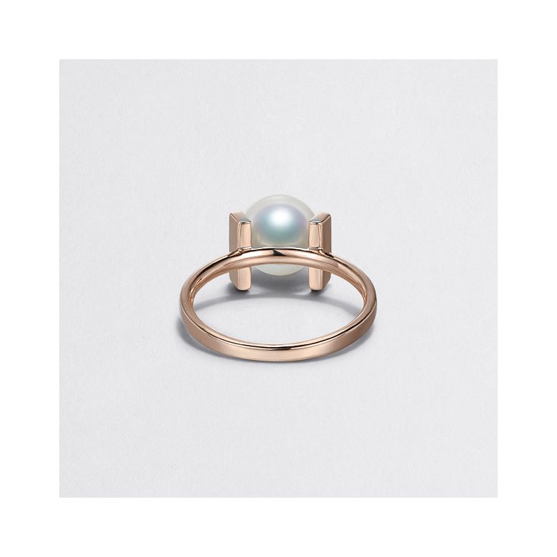 Anello Otohiko - Oro Rosa, Diamanti e Perla Akoya - 7