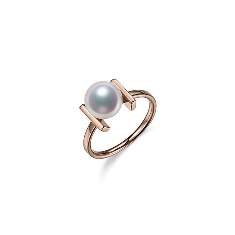Anello Otohiko - Oro Rosa e Perla Akoya Giappone - 1