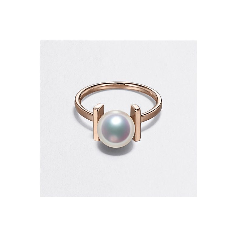 Anello Otohiko - Oro Rosa e Perla Akoya Giappone - 5