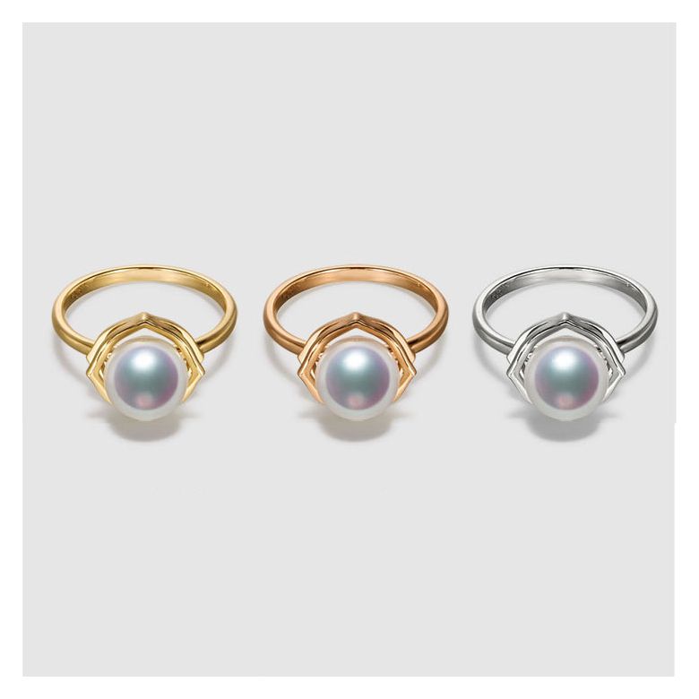 Anello Coco - Oro Rosa e Perla Akoya Giappone - 4