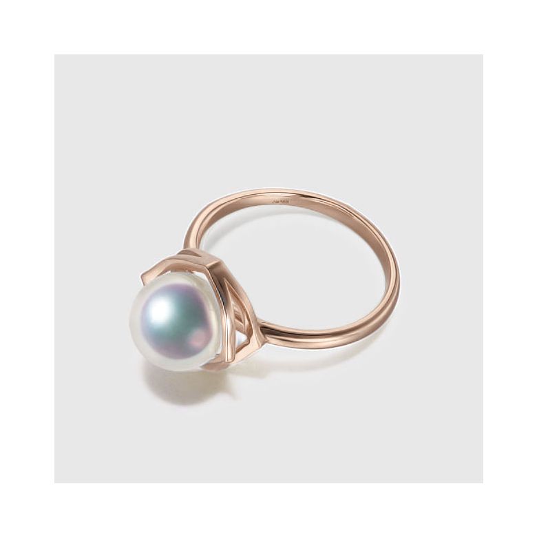 Anello Coco - Oro Rosa e Perla Akoya Giappone - 7