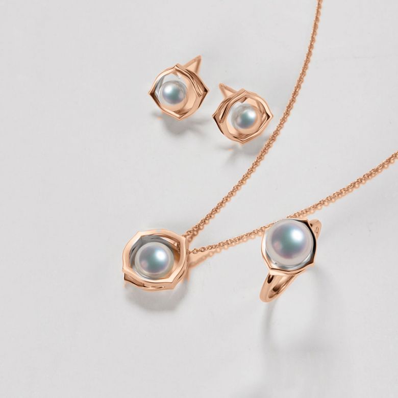 Anello Coco - Oro Rosa e Perla Akoya Giappone - 8
