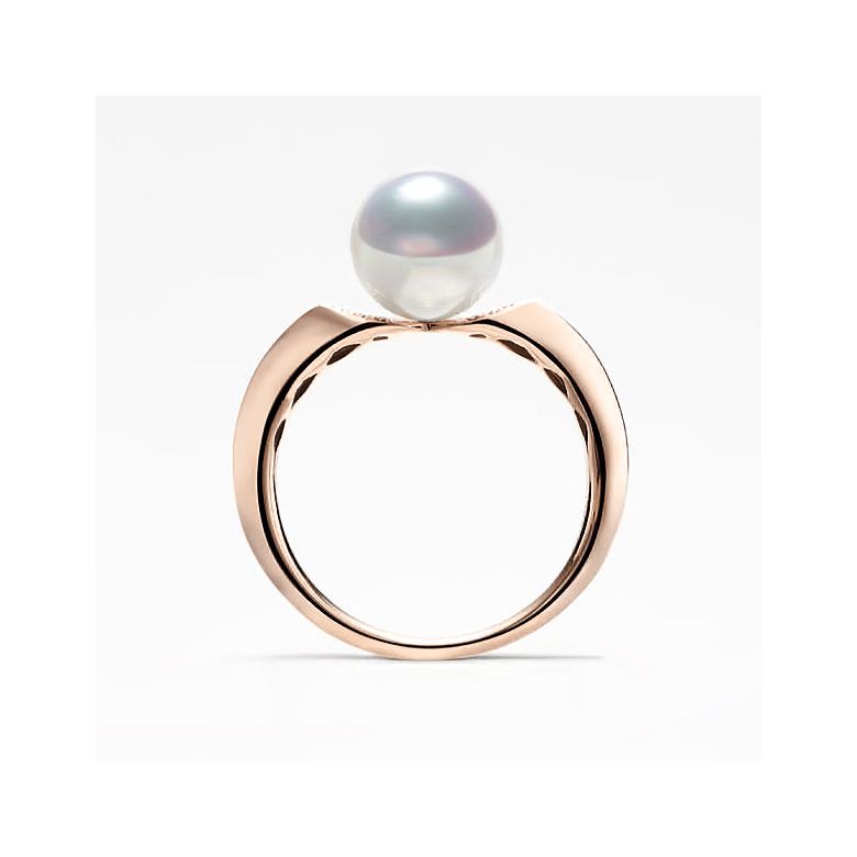 Anello Tsuguka - Oro Rosa, Diamante e Perla Akoya - 4