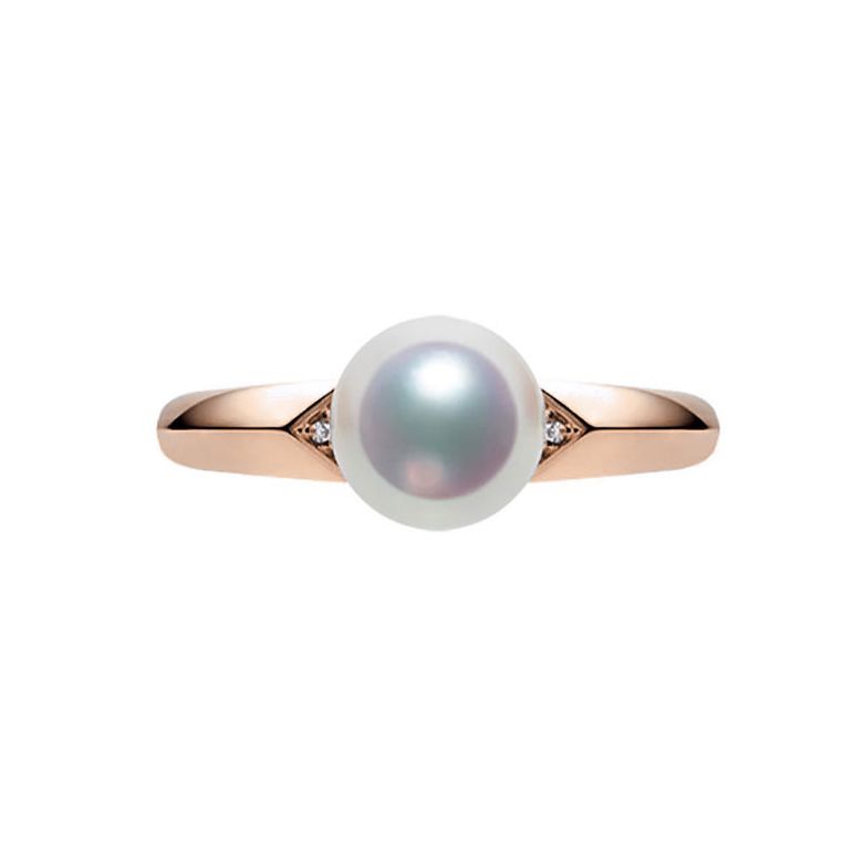 Anello Tsuguka - Oro Rosa, Diamante e Perla Akoya - 6