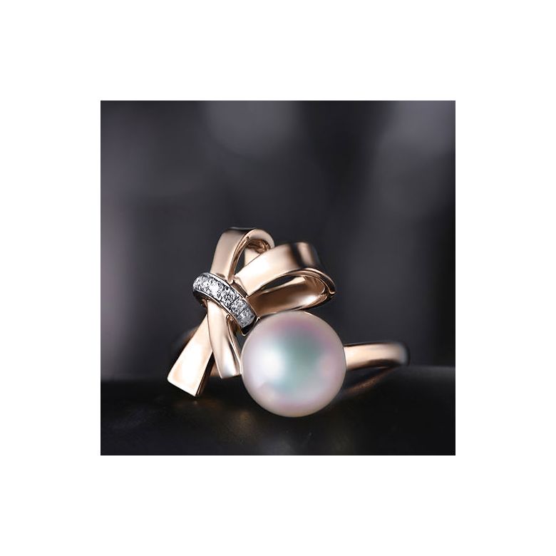 Anello Ti Nodo Koya in Oro rosa con la sua sublime Perla Akoya dal Giappone - 4