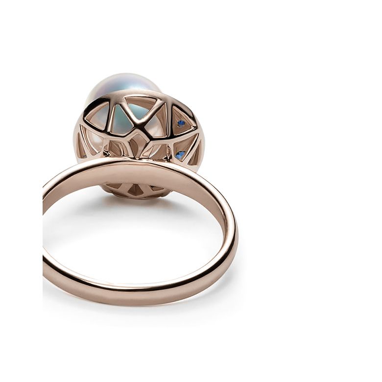 Anello Mikadzuki - Perla Akoya Bianca & Oro Rosa 18kt - 2