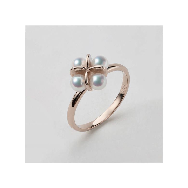 Anello Trèfle - Oro Rosa & Perla Akoya - 2