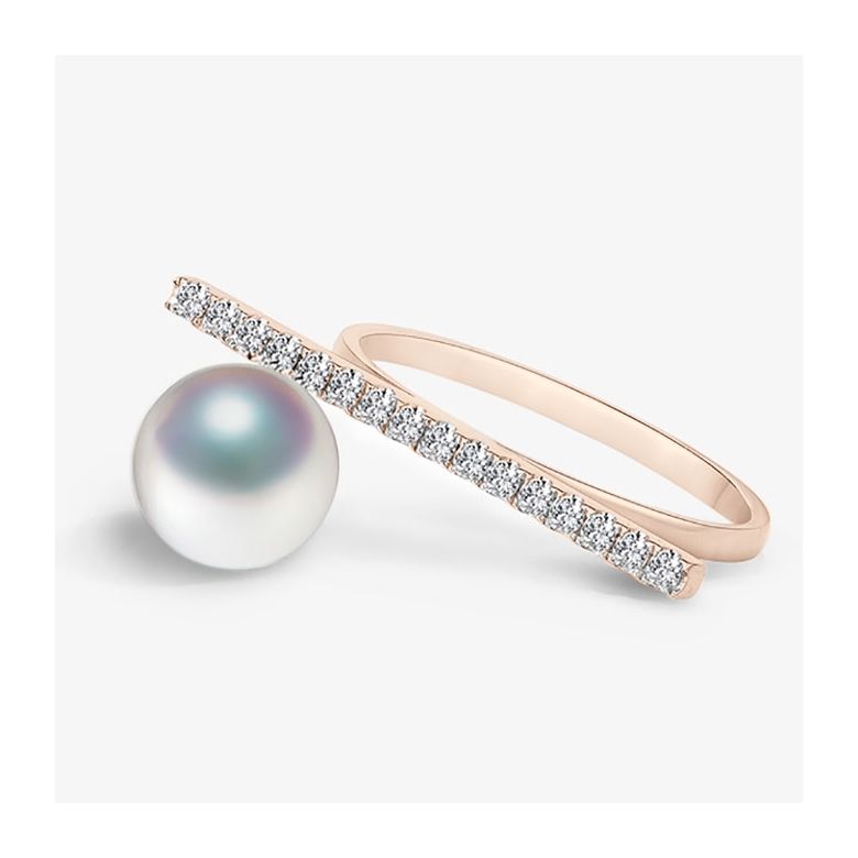 Anello Réflexion - Oro Rosa, Diamanti & Perla Akoya - 3