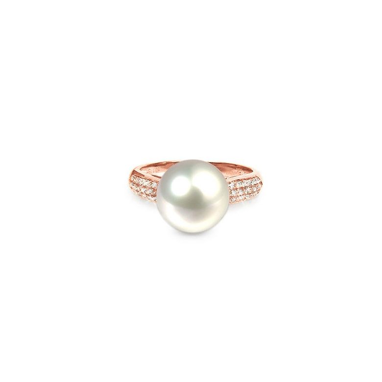 Anello Cyrène - Oro Rosa, Perla d'Acqua Dolce Bianca - 1