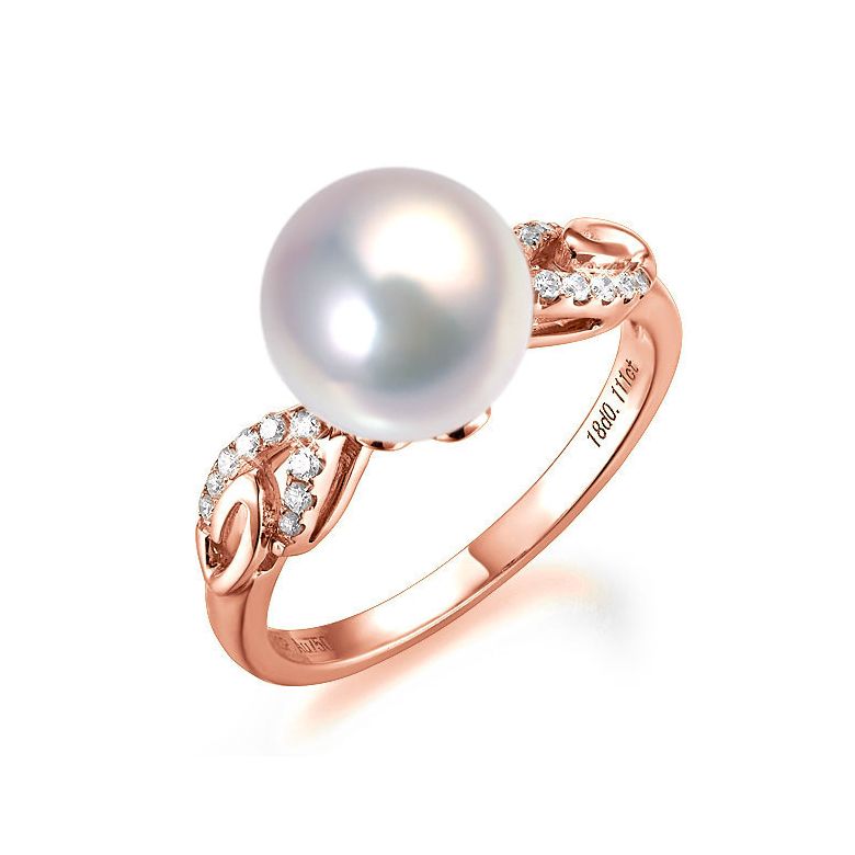 Anello Couple Danseur - Oro Rosa 18kt, Diamanti e Perla d'Acqua Dolce - 1