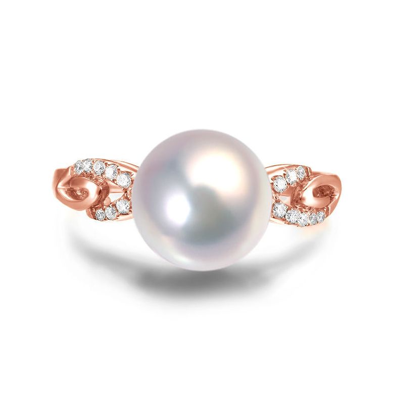 Anello Couple Danseur - Oro Rosa 18kt, Diamanti e Perla d'Acqua Dolce - 2