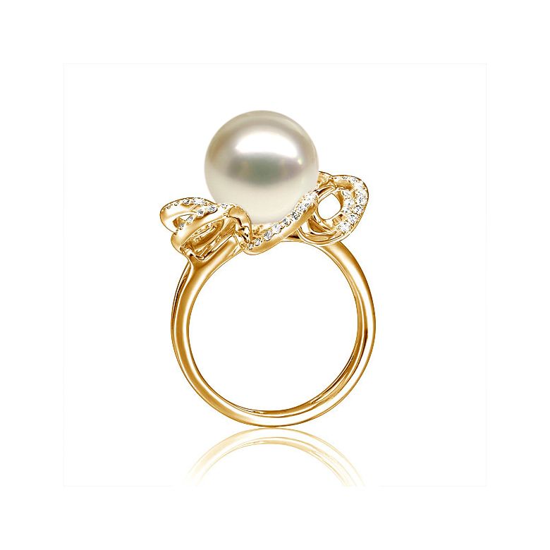 Anello Fleur Perlée - Oro Giallo, Perla d'Acqua Dolce Bianca - 3