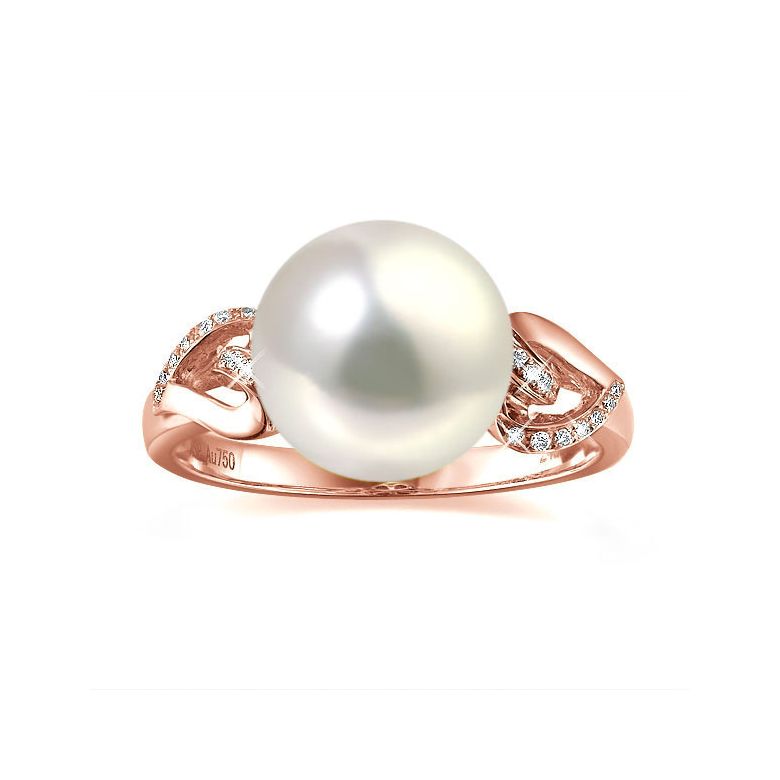Anello Coeur de Perle - Oro Rosa, Perla d'Acqua Dolce Bianca - 3