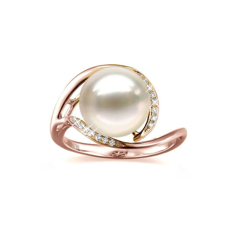 Anello Antalya - Oro Rosa, Perla d'Acqua Dolce Bianca - 3