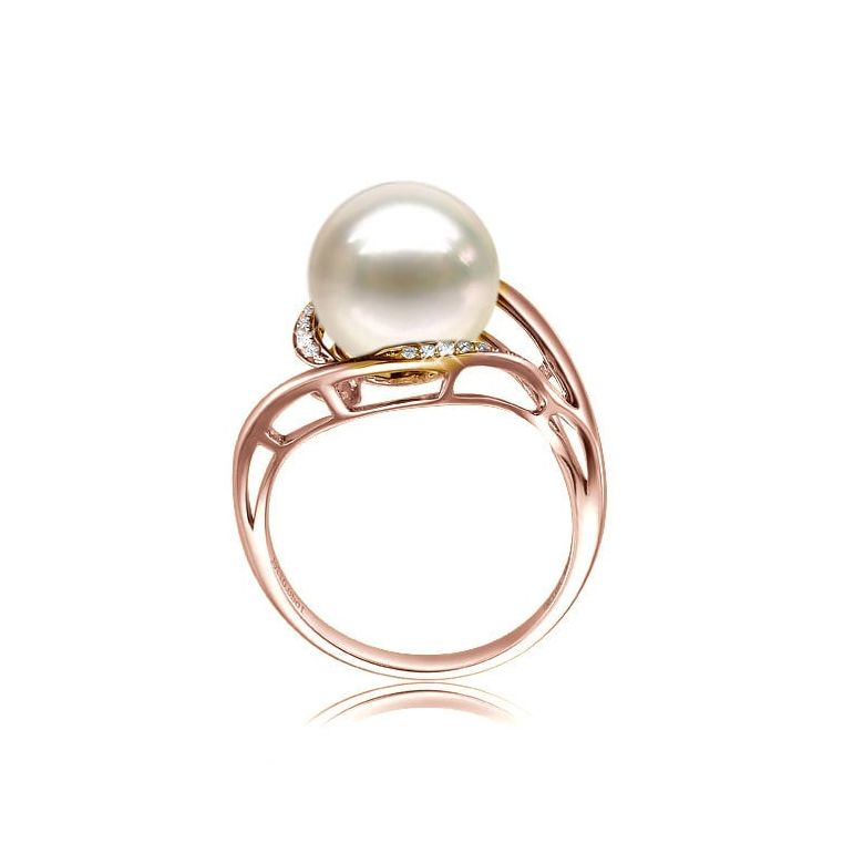 Anello Antalya - Oro Rosa, Perla d'Acqua Dolce Bianca - 4