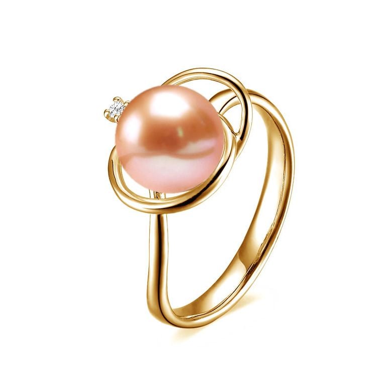 Anello Résurrection - Oro Giallo 18kt, Diamante e Perla d'Acqua Dolce - 7