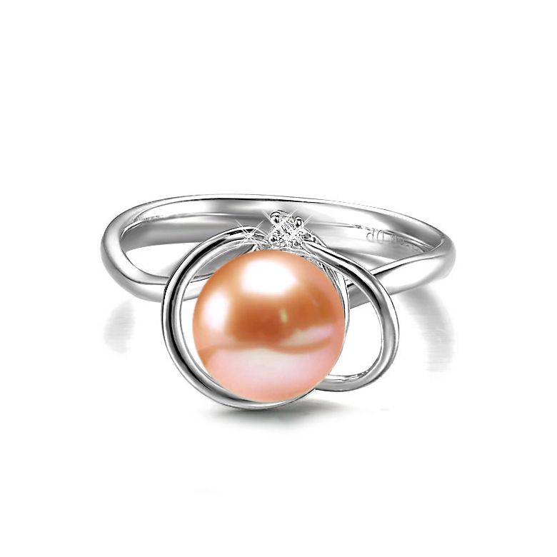Anello Résurrection - Oro Bianco 18kt, Diamante e Perla d'Acqua Dolce - 5