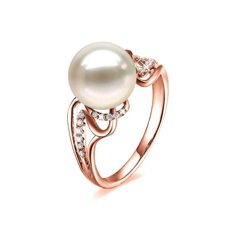 Anello Corinthe - Oro Rosa, Perla d'Acqua Dolce - 1