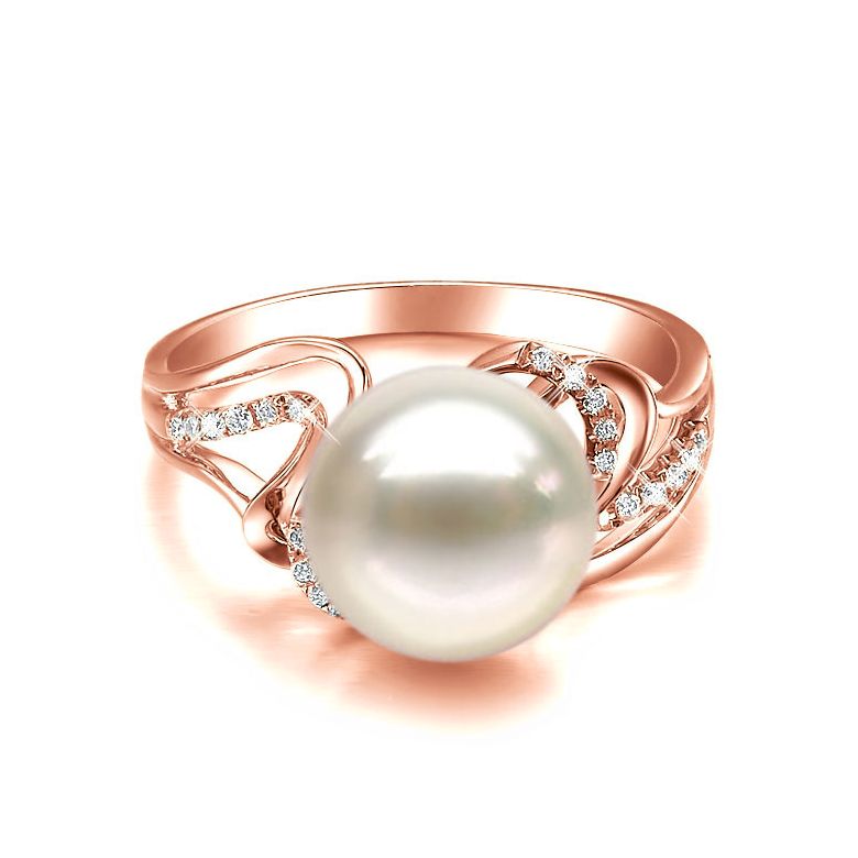 Anello Corinthe - Oro Rosa, Perla d'Acqua Dolce - 2