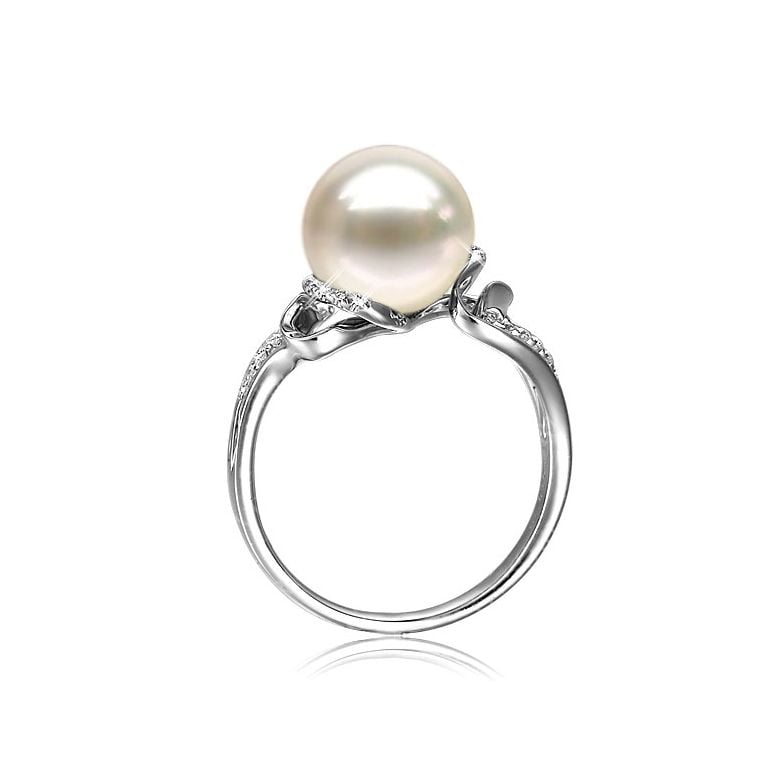 Anello Corinthe - Oro Bianco, Perla d'Acqua Dolce - 3