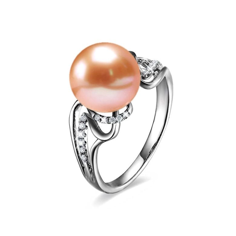 Anello Corinthe - Oro Bianco, Perla d'Acqua Dolce - 7