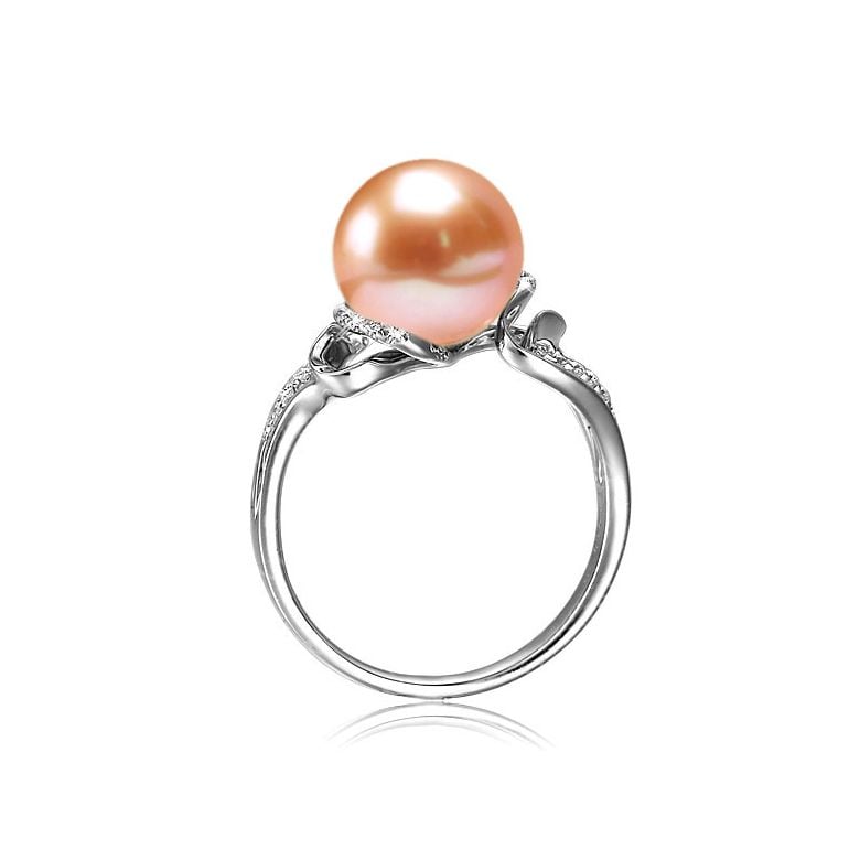 Anello Corinthe - Oro Bianco, Perla d'Acqua Dolce - 8