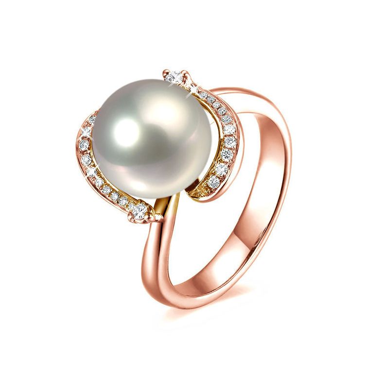 Anello Voluptueuse - Oro Rosa, Perla d'Acqua Dolce - 1