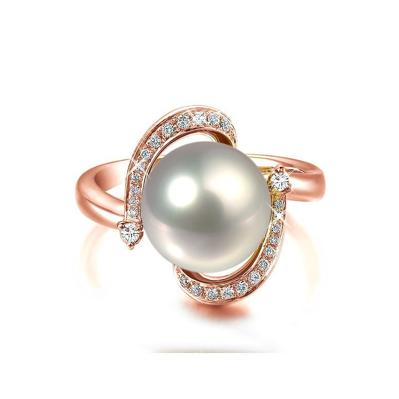 Anello Voluptueuse - Oro Rosa, Perla d'Acqua Dolce - 2
