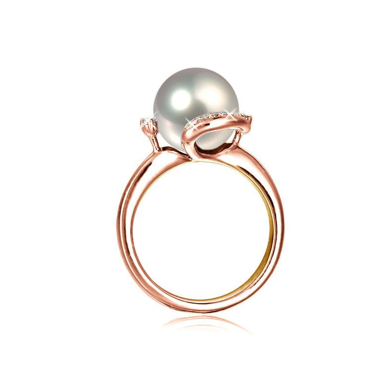 Anello Voluptueuse - Oro Rosa, Perla d'Acqua Dolce - 3