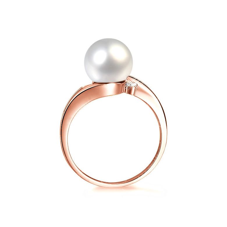 Anello Feuilles de Style - Oro Rosa 18kt e Perla d'Acqua Dolce - 2